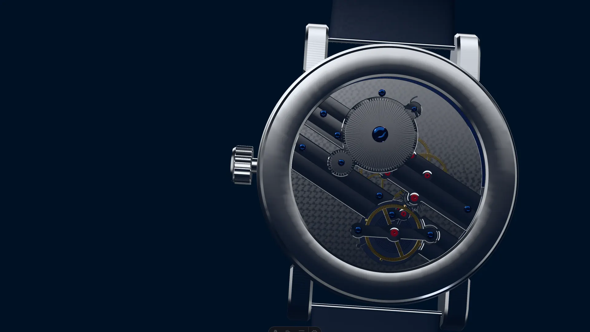 The domed sapphire caseback, engraved with the edition number
